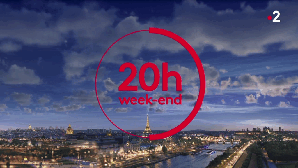 Logo 20h week-end sur fond de paris